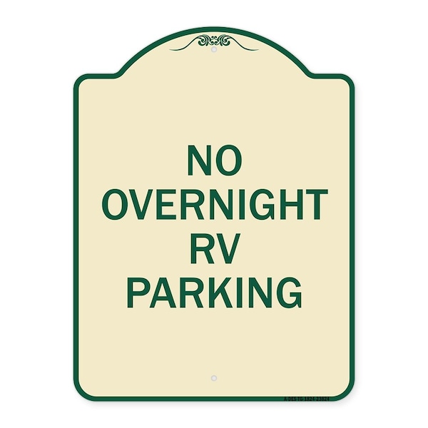 Signmission No Overnight RV Parking Heavy-Gauge Aluminum Architectural Sign, 24" x 18", TG-1824-23824 A-DES-TG-1824-23824 - main